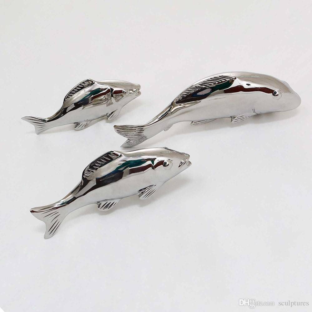 2017 Promotion Rushed Handmade Metal Fish Figurines Wall Art Decor With Regard To Best And Newest Stainless Steel Fish Wall Art (View 5 of 17)