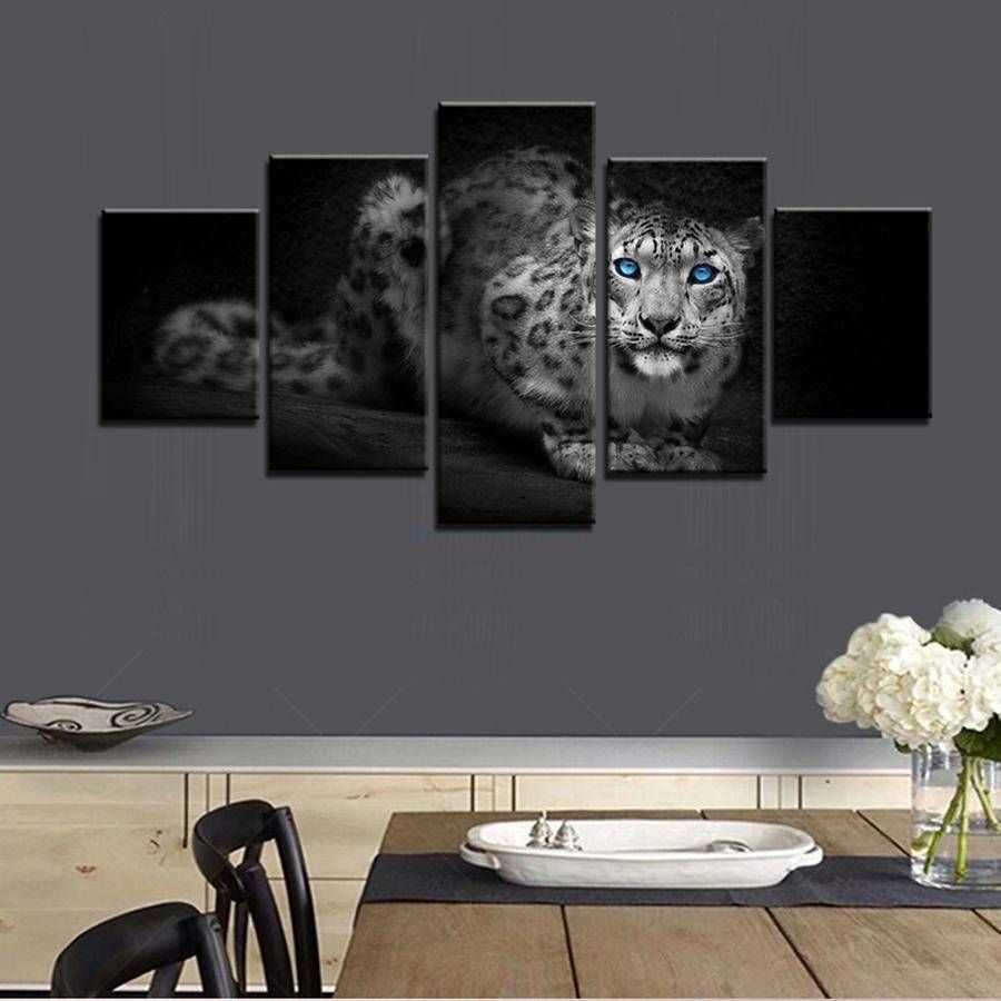 2018 Beautiful & Cool Leopard Panthera Onca Blue Eyes Oil Animal Pertaining To Most Recent 3d Wall Art Wholesale (View 2 of 20)