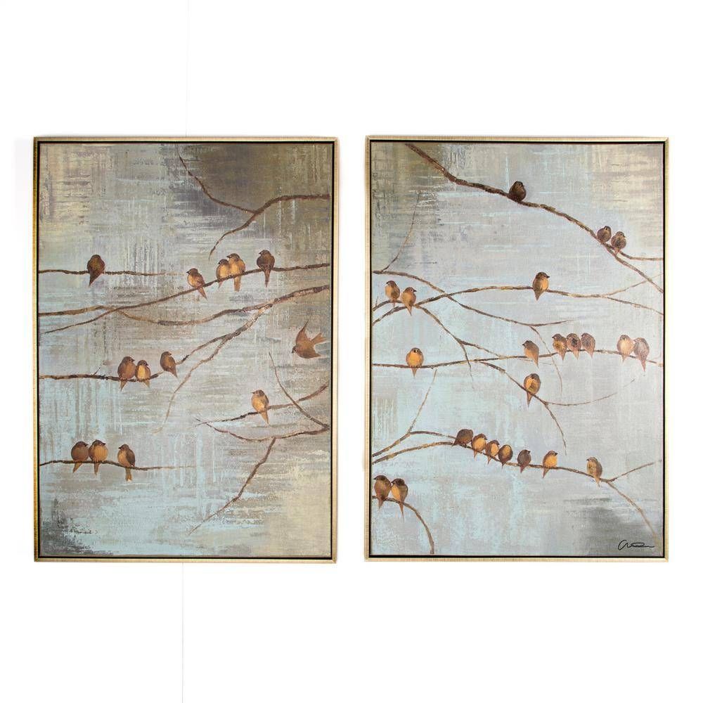 28 In. X 39 In."flock Of Birds" Printed Framed Canvas Wall Art In 2017 Flock Of Birds Wall Art (Gallery 22 of 25)