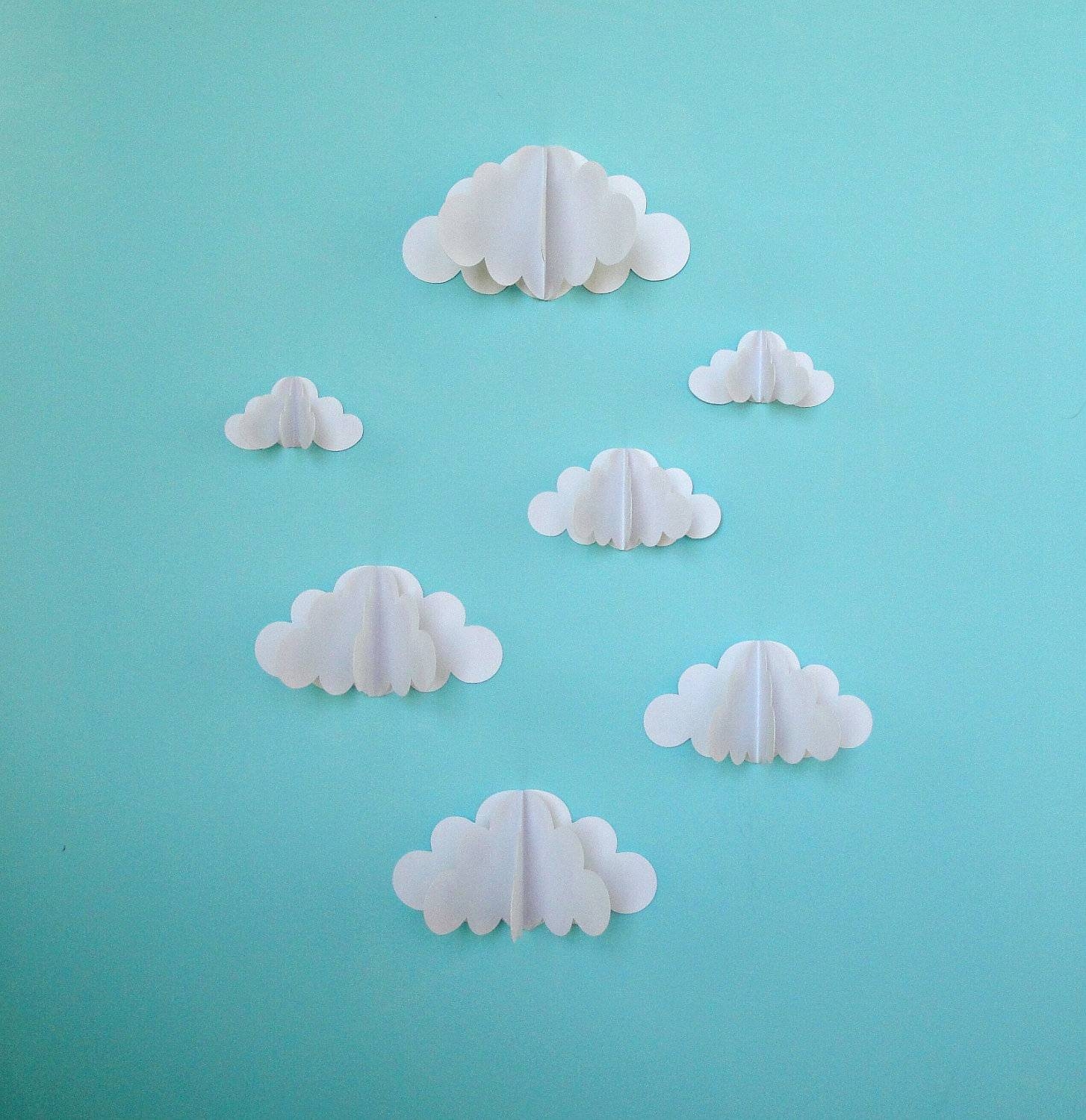 Featured Photo of 2024 Popular 3d Clouds Out of Paper Wall Art