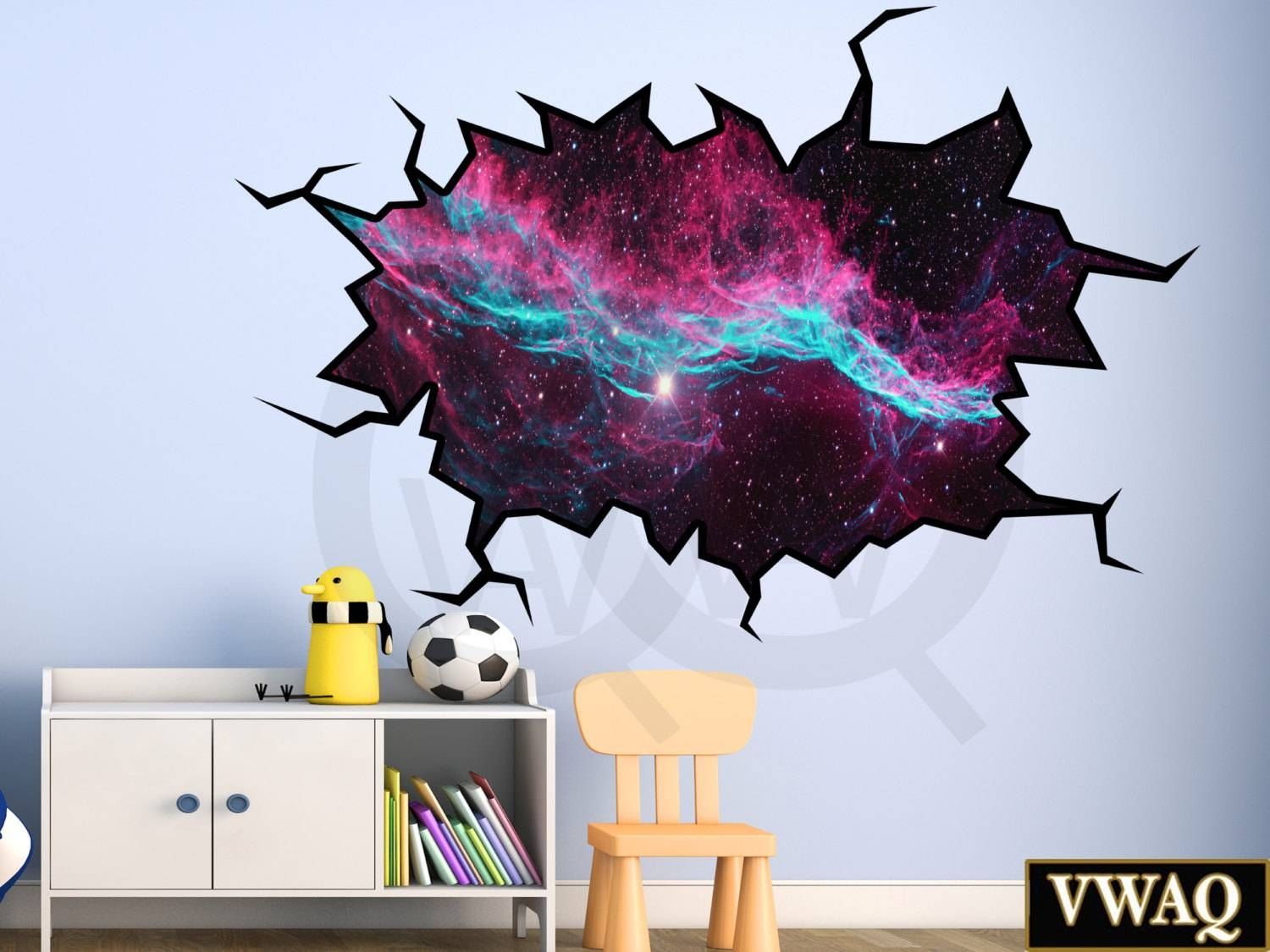 3d Wall Art Outer Space 3d Galaxy Wall Decor Vinyl Wall Inside Latest Outer Space Wall Art (View 8 of 25)