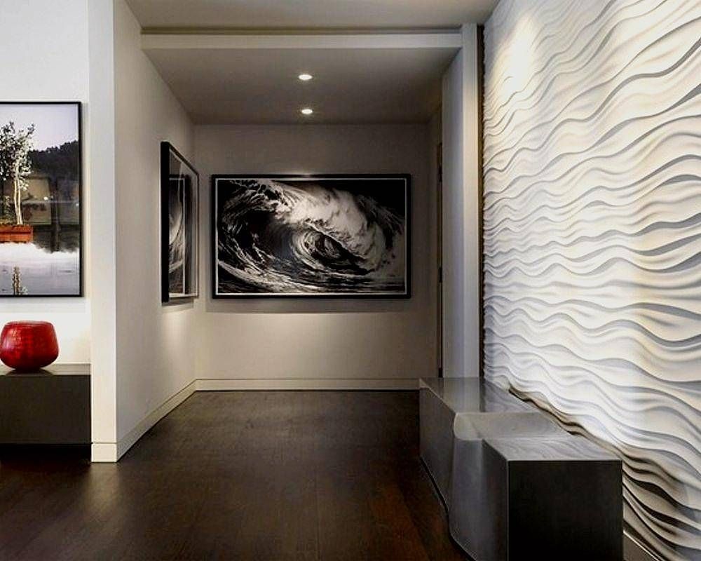 3d Wall Decoration In Aisle Featuring Narrow Wavy Wall Panel And Intended For Most Popular Unique 3d Wall Art (View 15 of 20)