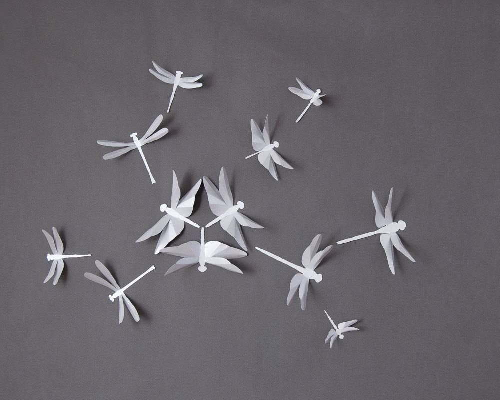 3d Wall Dragonflies Dragonfly Nursery Wall Art In Silver Inside 2018 White 3d Wall Art (View 8 of 20)