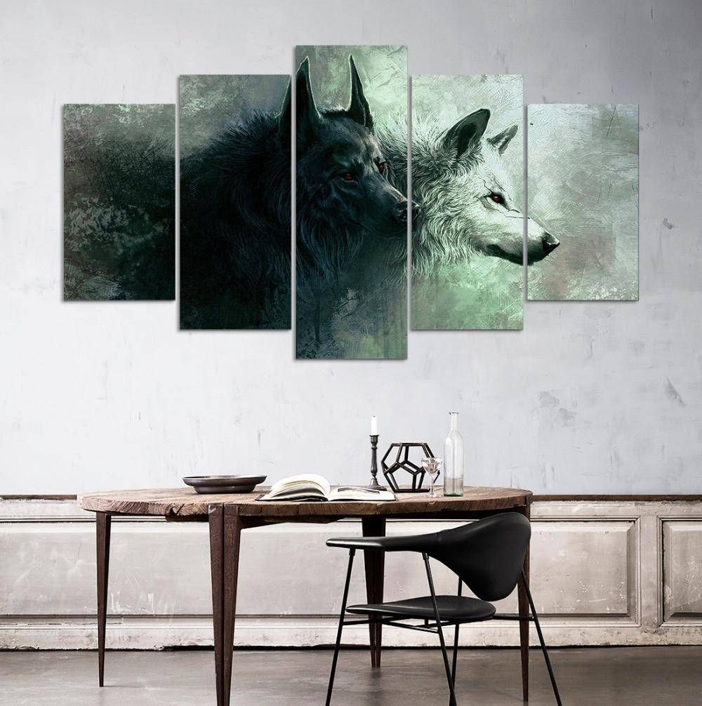 5 Piece 3d Wolf Wall Art – Titleseventy Intended For Most Current Wolf 3d Wall Art (View 7 of 20)
