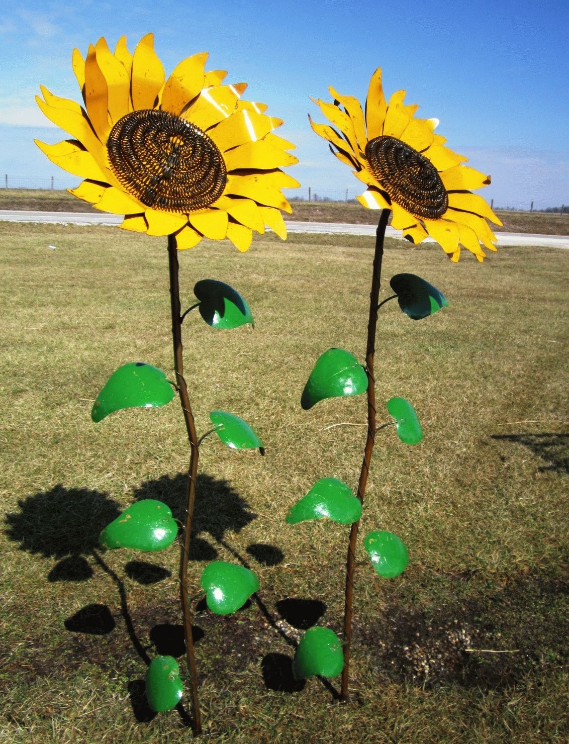 67" Recycled Metal Giant Sunflower Stake – Yard Decor For Best And Newest Metal Sunflower Yard Art (View 1 of 26)