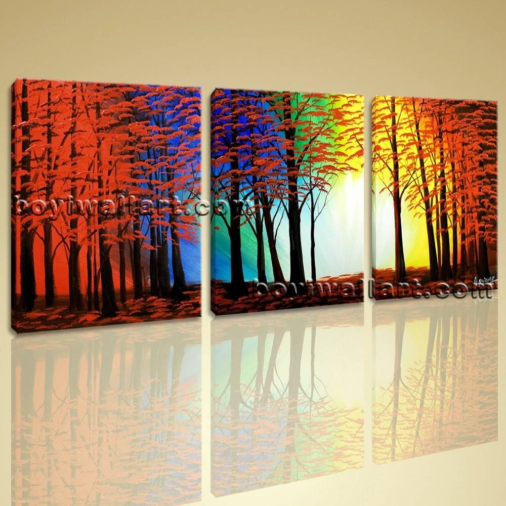 Abstract Landscape Painting Print On Canvas Original Wall Art Framed Inside Most Current Abstract Wall Art (View 1 of 15)