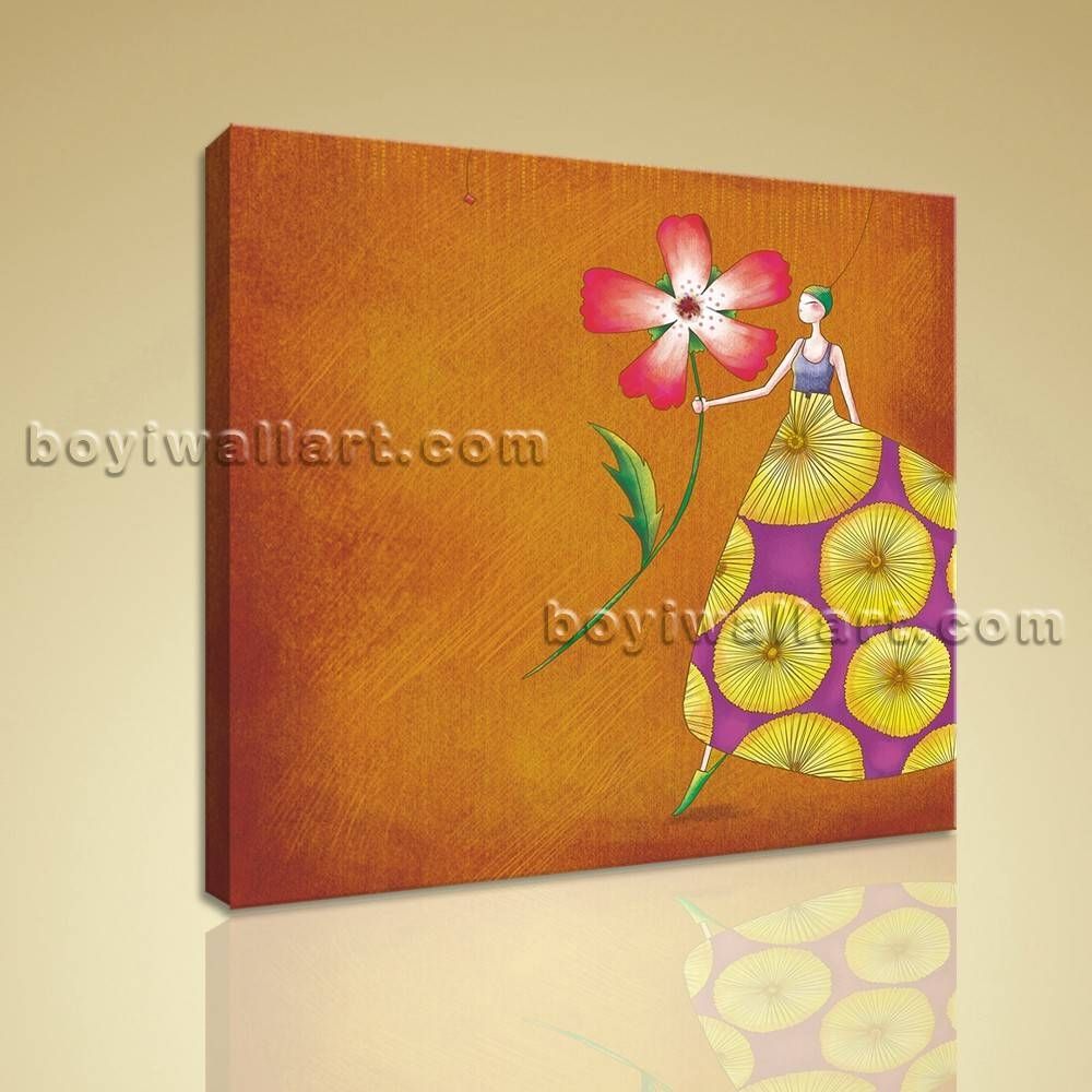 Abstract Painting Hd Print Nursery Picture Fairy Kid Room Canvas Pertaining To Newest Nursery Canvas Art (View 16 of 20)