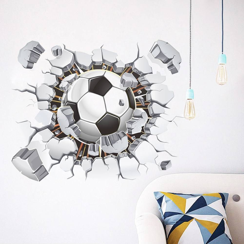 Aliexpress : Buy 40*50cmvinilos Football 3d Wall Stickers For Pertaining To Most Recently Released Football 3d Wall Art (View 3 of 20)