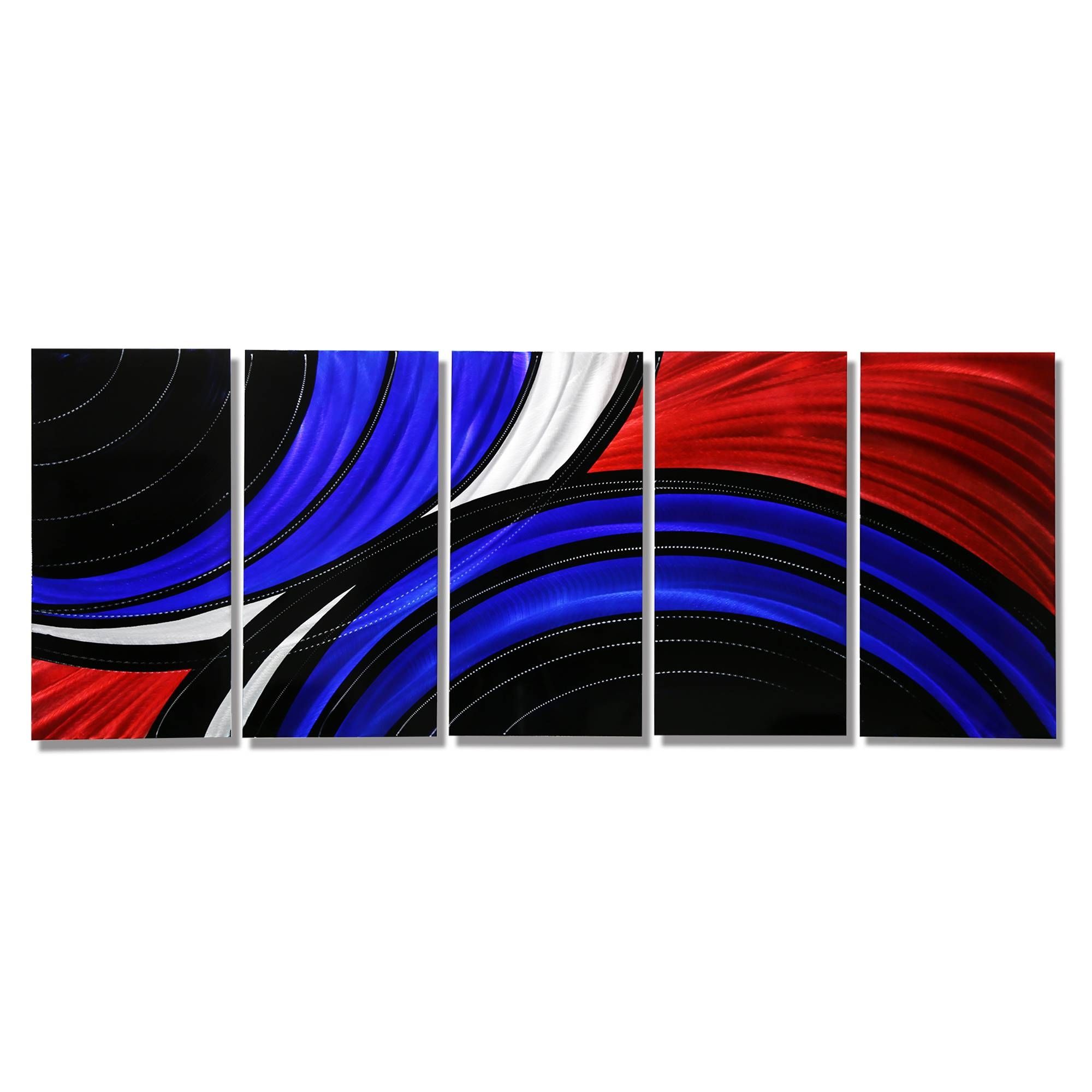 Allegiant – Extra Large Abstract Red, Blue & Black Modern Metal With Regard To Most Recently Released Blue And Silver Wall Art (View 16 of 20)