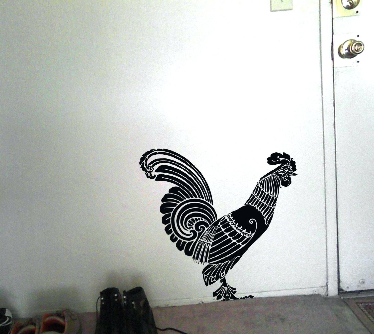Art Nouveau Wall Decals Art Rooster Vinyl Decal Cock Home Wall With 2018 Art Deco Wall Decals (View 11 of 20)