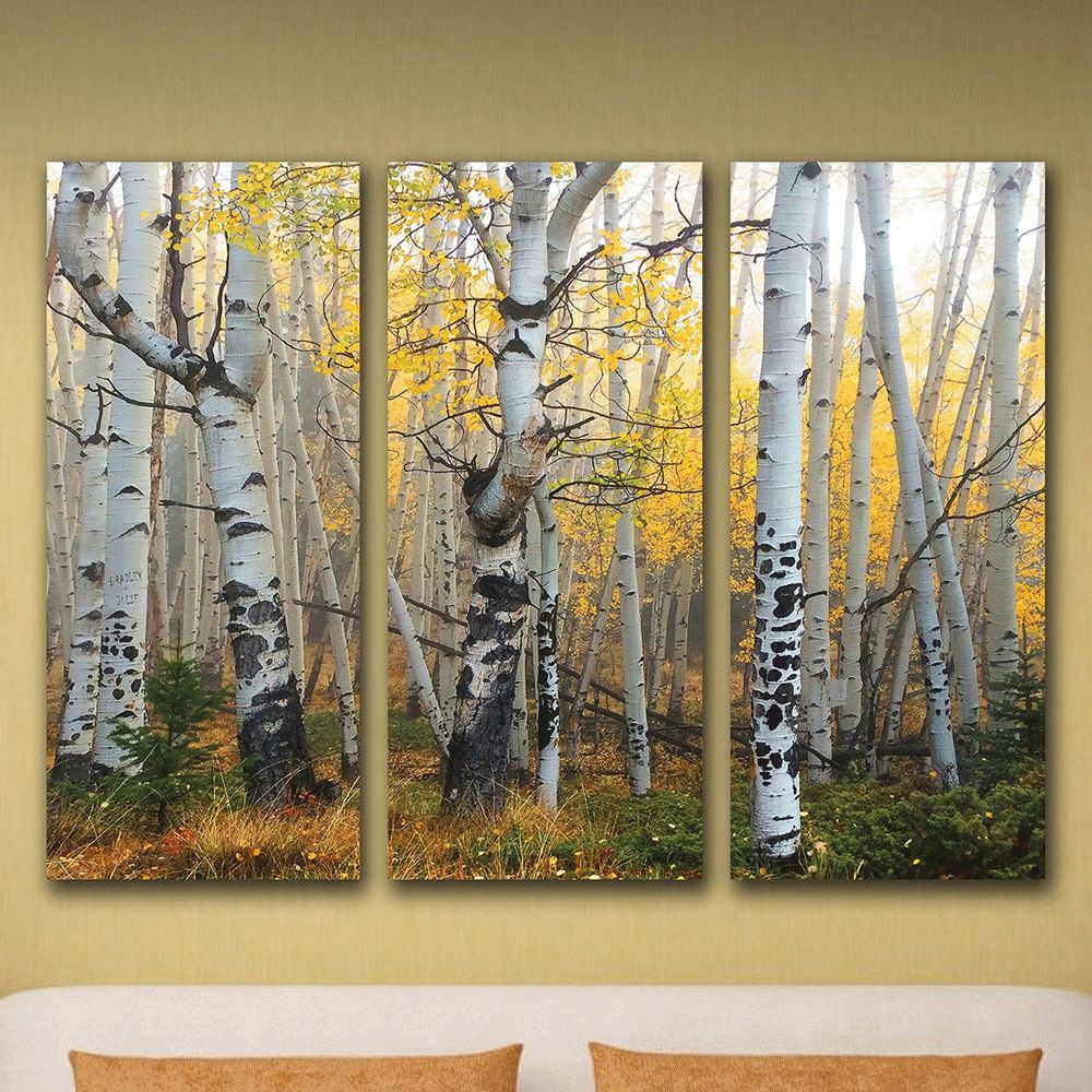 Aspen Sunrise Triptych Personalized Wall Art Inside Best And Newest Aspen Tree Wall Art (View 16 of 20)