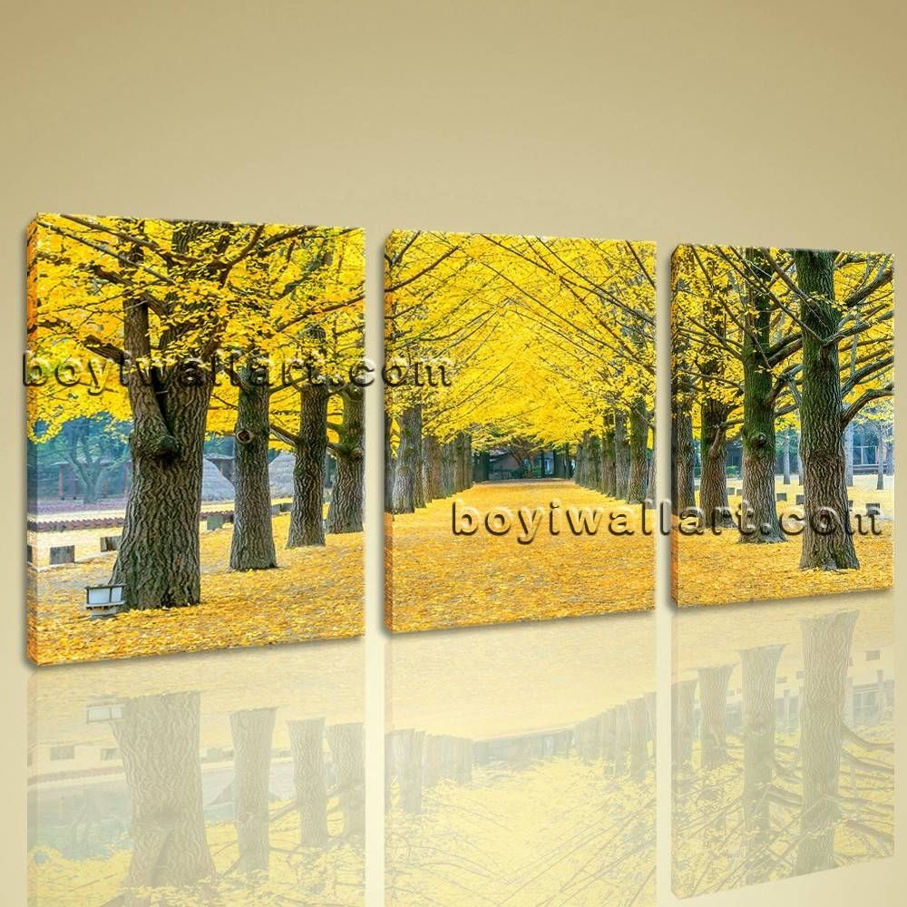 Autumn Tree Park Multi Canvas Wall Art Picture Print 3 Pcs Large With Best And Newest Multi Canvas Wall Art (View 1 of 20)