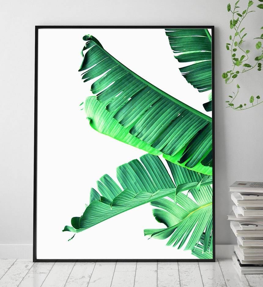 Banana Leaf Printable Art Art Prints Scandinavian Print Pertaining To Newest Palm Leaf Wall Art (View 4 of 20)
