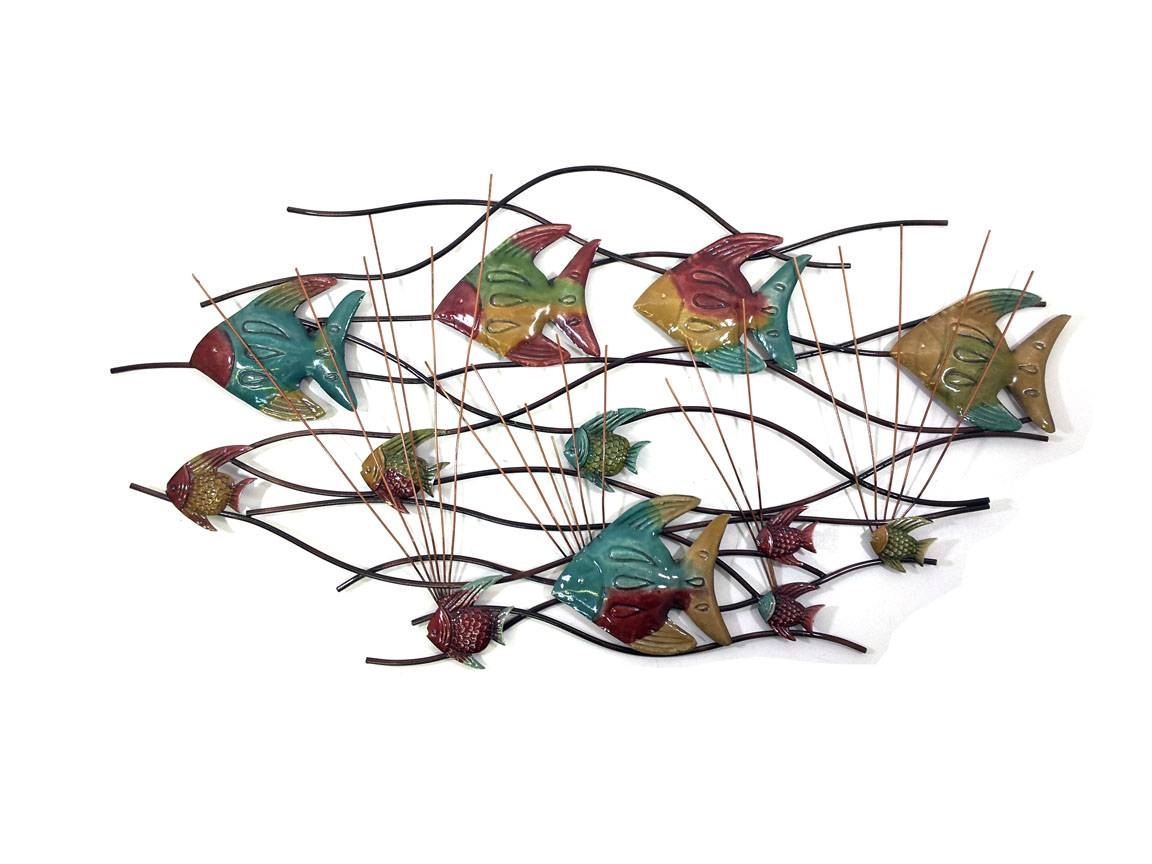 Featured Photo of 2024 Latest Shoal of Fish Metal Wall Art