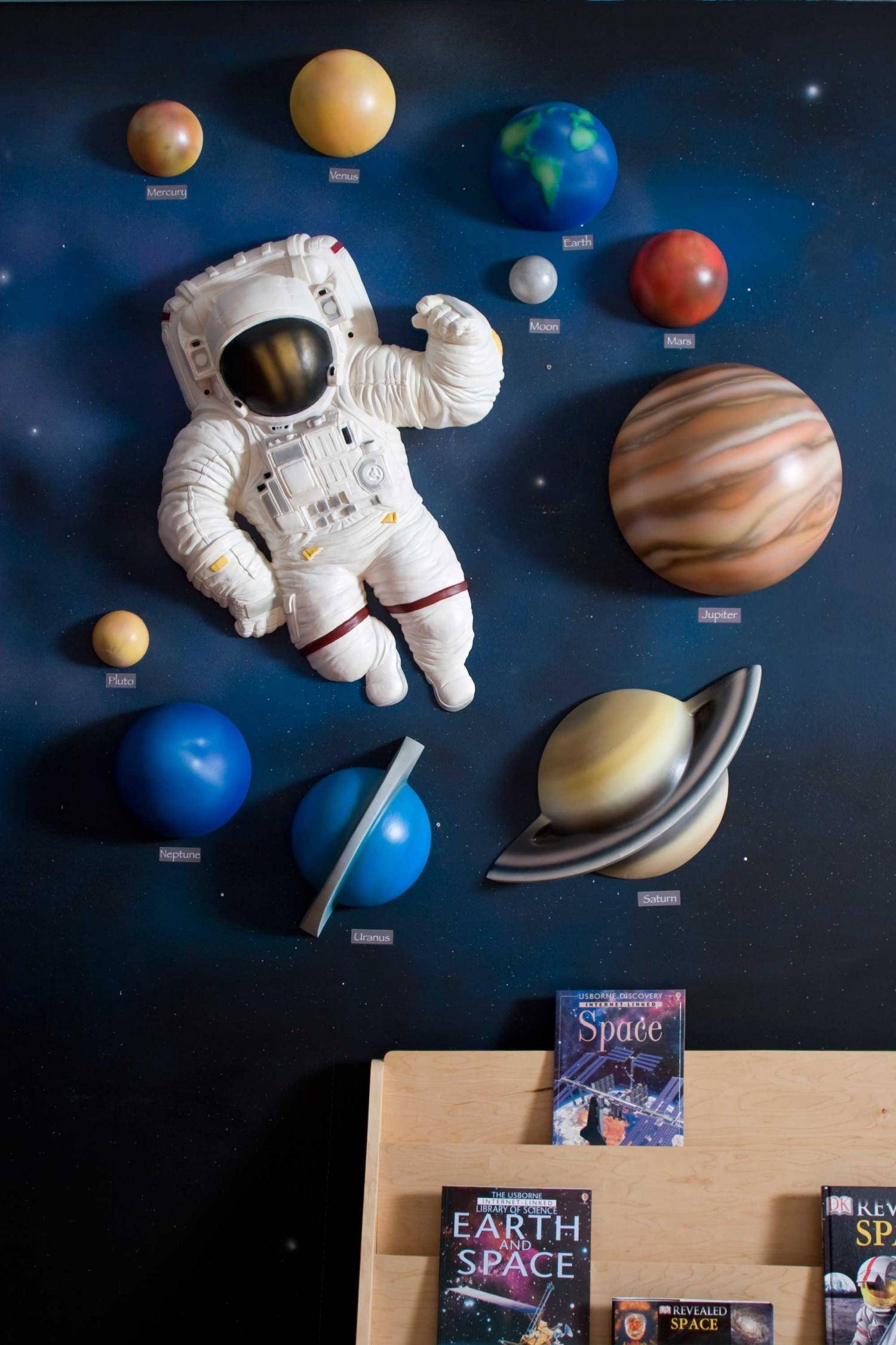 Beetling 3d Wall Designs – Solar System & Astronaut Set | Spectrum With Most Up To Date Astronaut 3d Wall Art (Gallery 1 of 20)