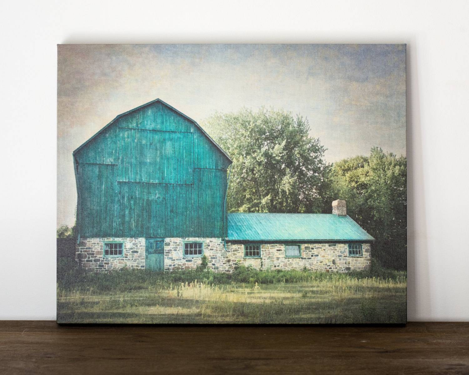 Blue Barn Canvas Art Rustic Wall Decor Farm Photography For 2018 Country Canvas Wall Art (Gallery 1 of 20)