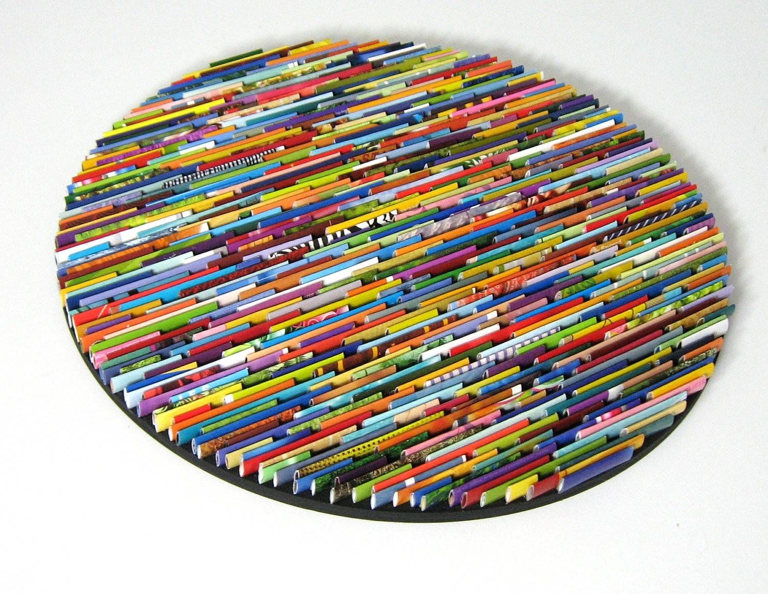 Bright And Colorful Round Wall Art Made From Recycled Pertaining To Current Recycled Wall Art (View 1 of 30)