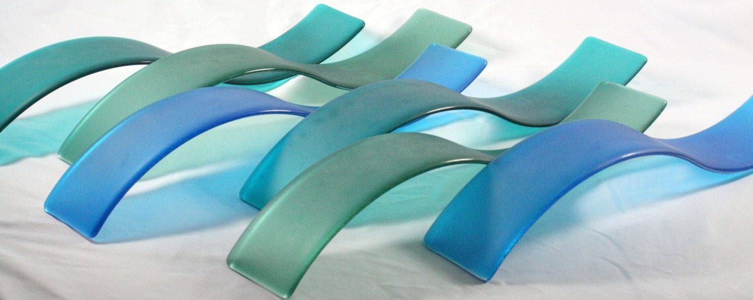 Buy A Hand Crafted Fused Glass Wall Art/ Wave Sculpture  Sea Glass Inside Most Popular Fused Glass Wall Art (View 17 of 25)