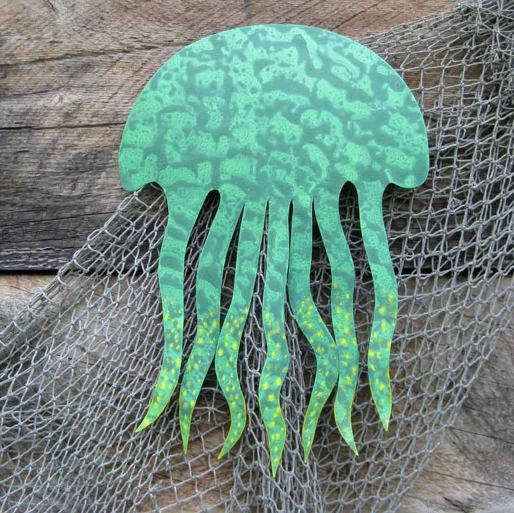 Buy A Handmade Sea Life Wall Art Sculpture – Jellyfish – Reclaimed Within Most Popular Hammered Metal Wall Art (View 16 of 20)