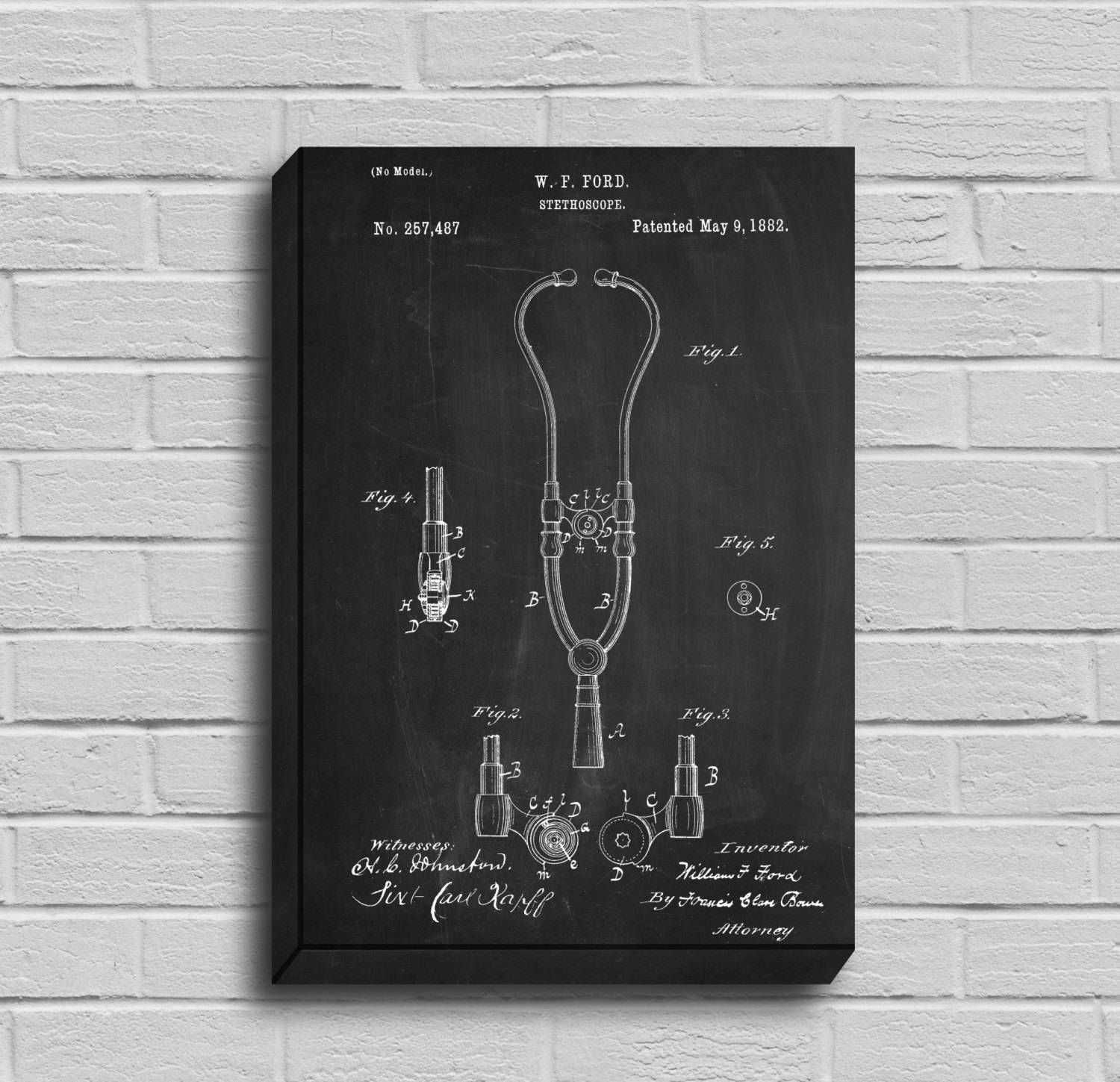 Canvas – Vintage Stethoscope Poster, Stethoscope Patent Intended For Most Recent Medical Wall Art (View 4 of 20)