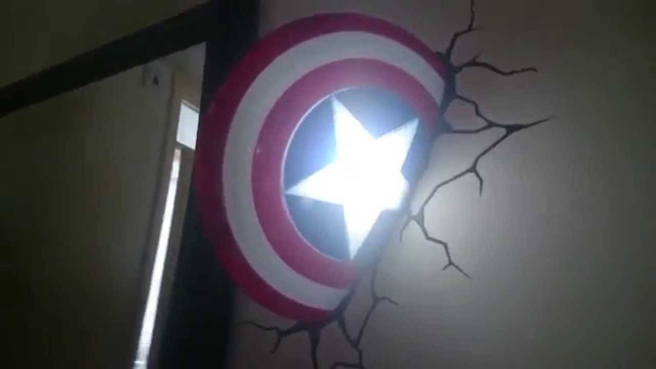 Captain America's Shield 3dfx Light – Quick Look 4k – Youtube With Regard To 2017 3d Wall Art Captain America Night Light (View 15 of 20)