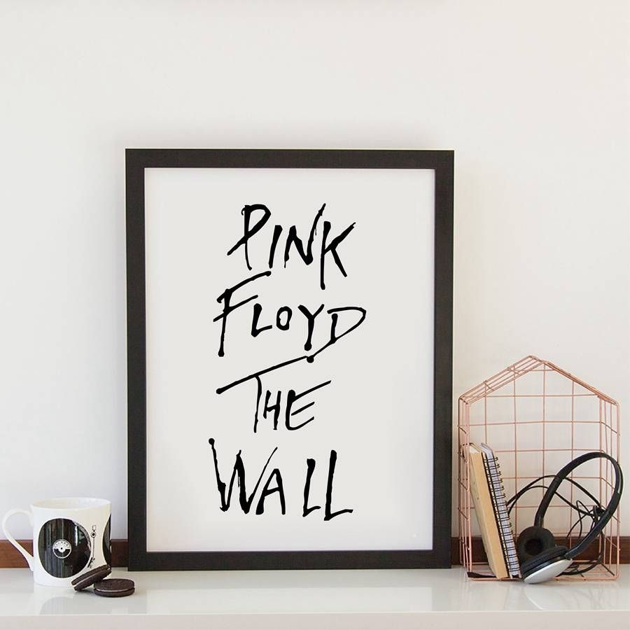 Classic Rock Music Lyrics Wall Art Print Poster , Pink Floyd The For Most Popular Music Lyrics Wall Art (View 11 of 20)