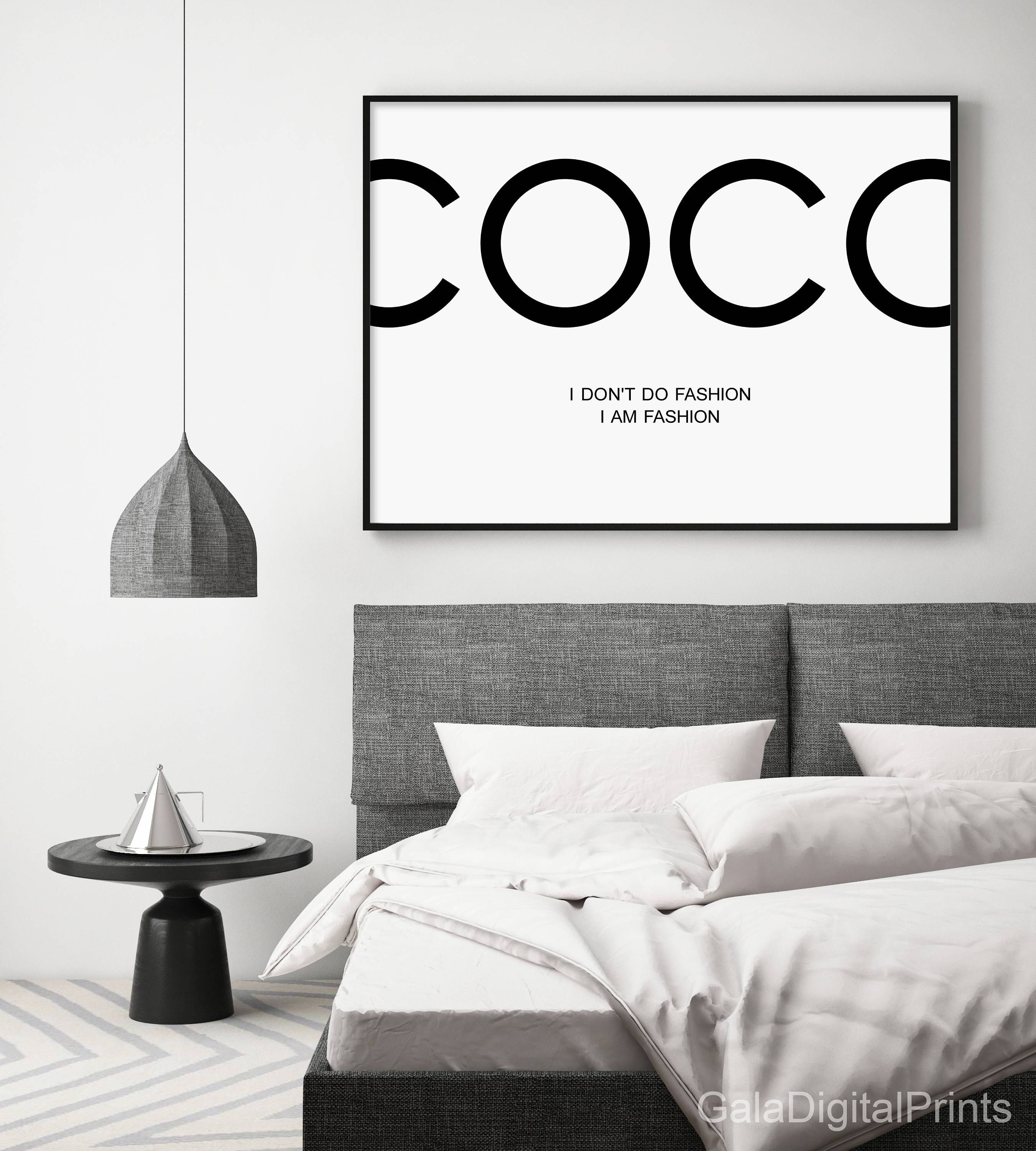 Coco Chanel Coco Chanel Poster Coco Chanel Print Coco Intended For Most Popular Coco Chanel Wall Decals (View 11 of 25)
