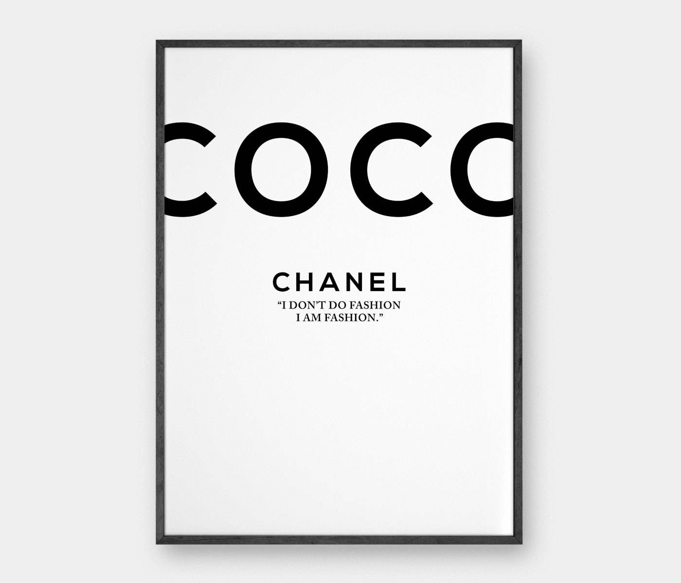 Coco Wall Art Chanel Prints Chanel Quote Coco Prints Pertaining To 2018 Coco Chanel Wall Stickers (View 26 of 30)