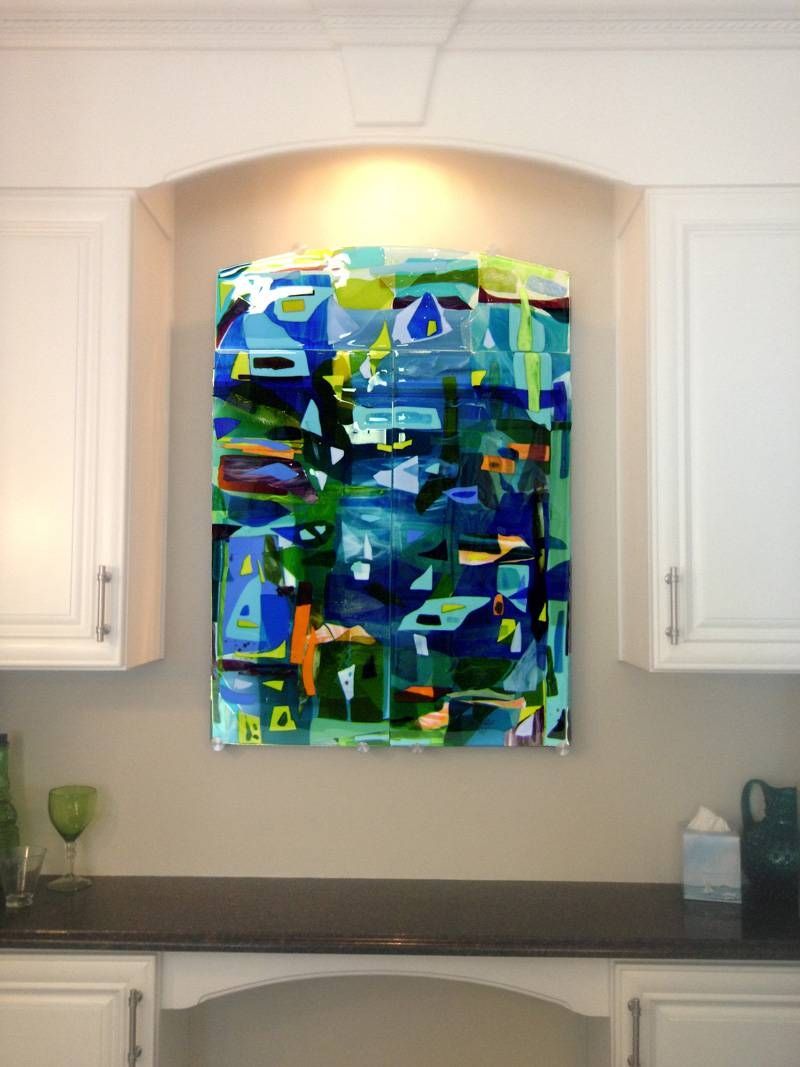 Colorful Fused Glass Wall Art Panel | Designer Glass Mosaics Regarding Best And Newest Fused Glass Wall Art Panels (View 1 of 25)