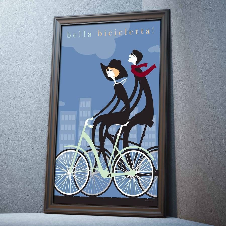 Contemporary Cycling Bella Bicicletta Printwall Art In Latest Cycling Wall Art (View 23 of 25)