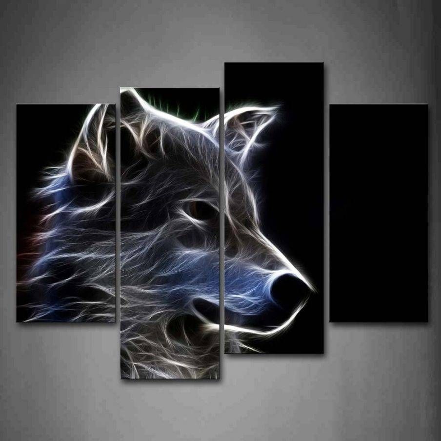 Cool Wolf Wall Art Canvas Panel Home Decor Picture Wall Design For Most Current Wolf 3d Wall Art (View 4 of 20)