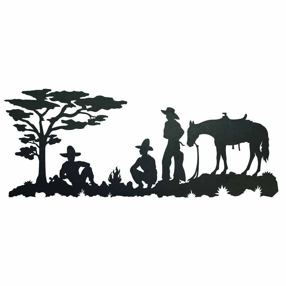 Cowboy Camp Metal Wall Art Pertaining To Most Popular Western Metal Art Silhouettes (Gallery 5 of 30)