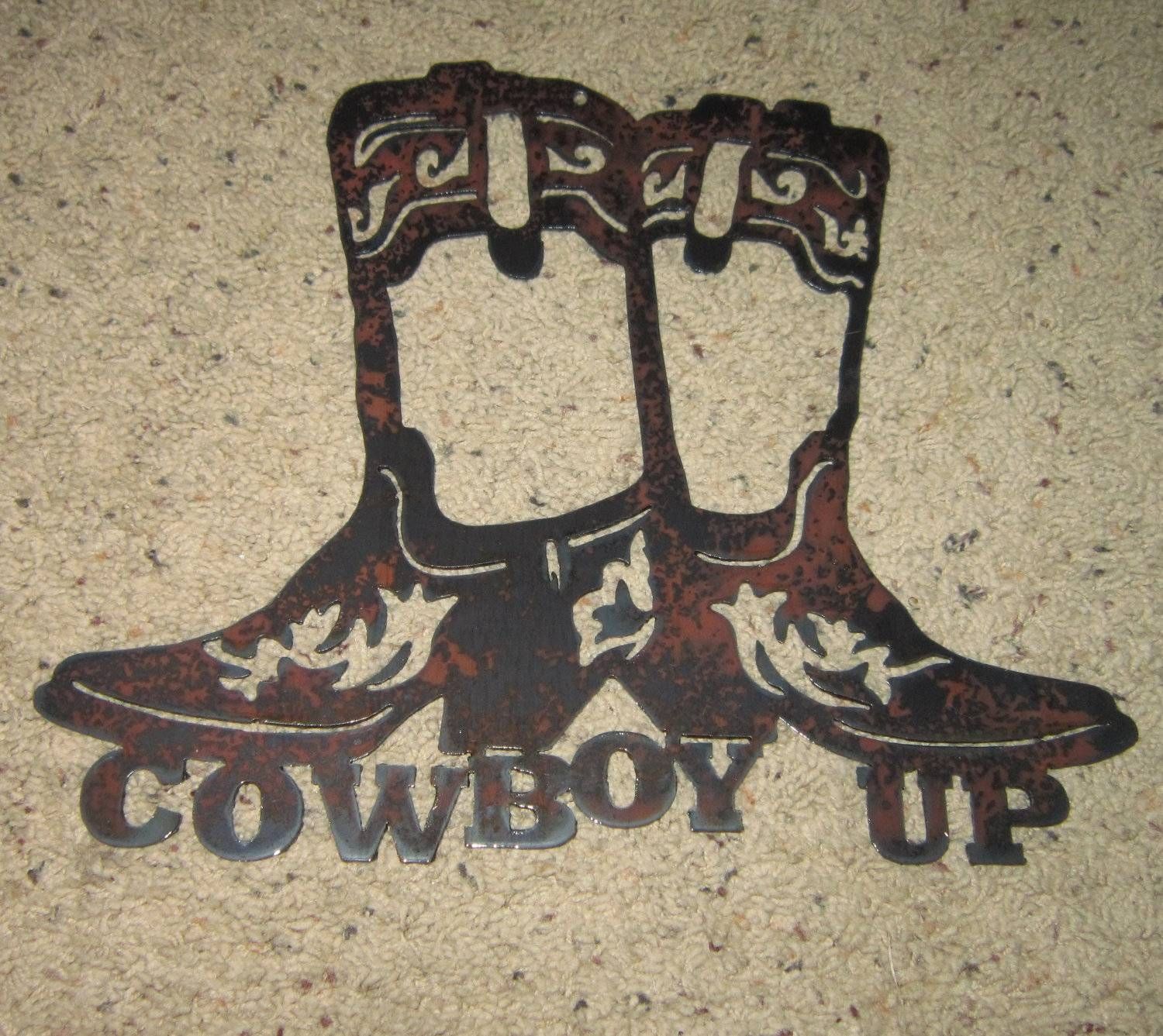 Cowboy Up Metal Art Cowboy Art Western Art Country Home Pertaining To Recent Country Metal Wall Art (View 2 of 30)