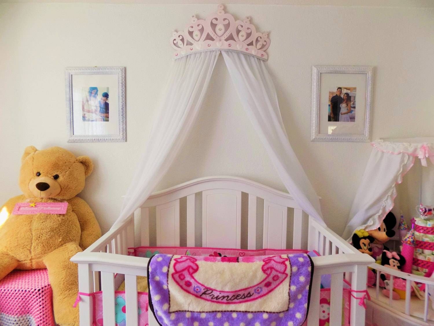 Crib Canopy Bed Crown Pink Princess Wall Decor Throughout Recent 3d Princess Crown Wall Art Decor (View 14 of 20)