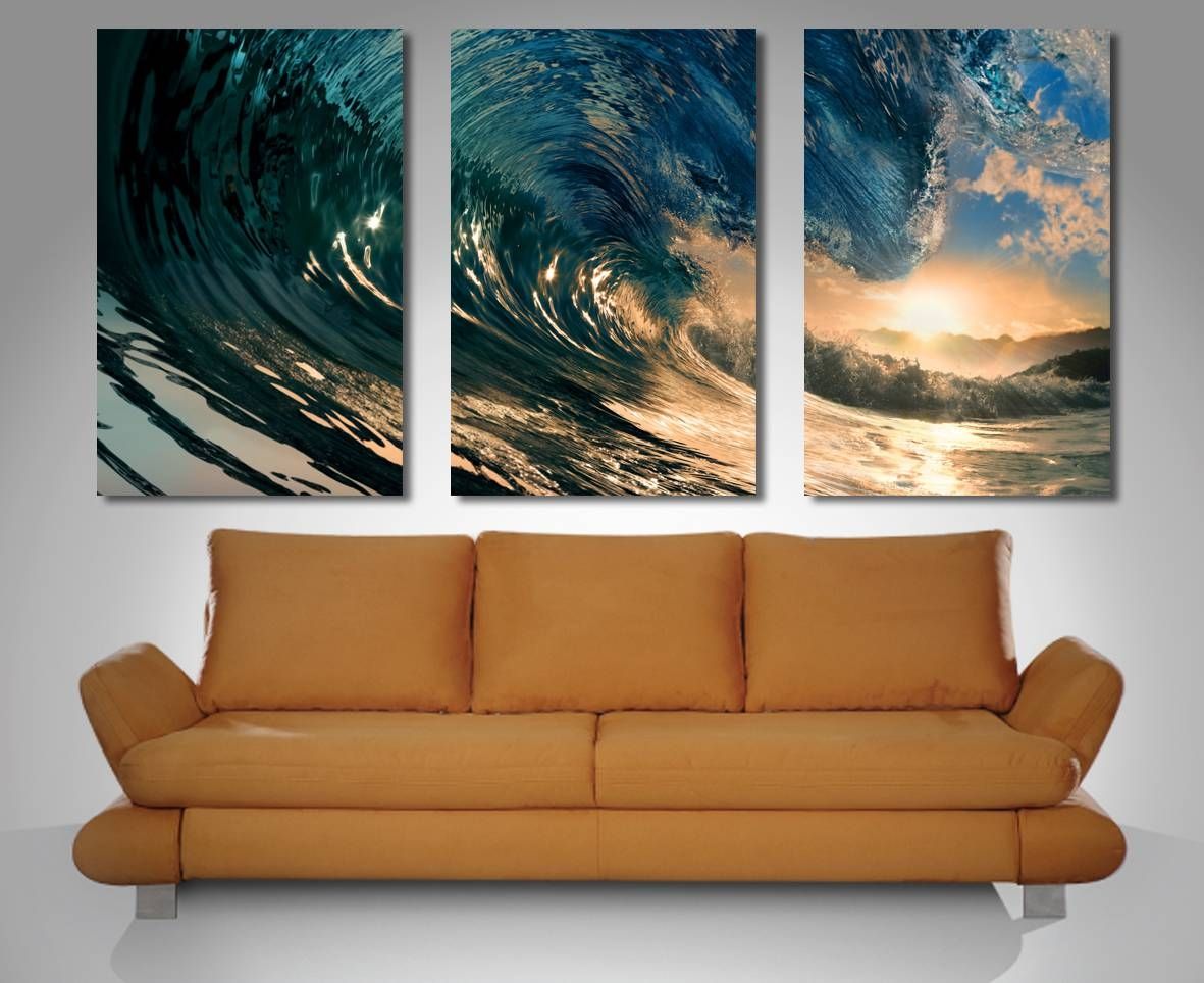 Crystal Wave Triptych 3 Panel Wall Art For Best And Newest Three Panel Wall Art (View 1 of 20)