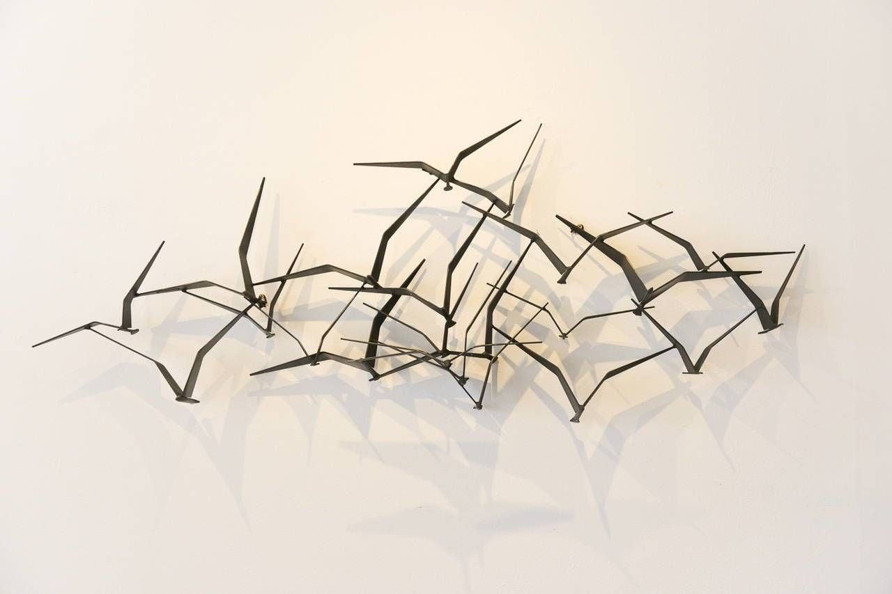 Curtis Jere Birds In Flight Metal Wall Sculpture At 1stdibs Inside Most Recently Released Birds In Flight Metal Wall Art (View 18 of 30)
