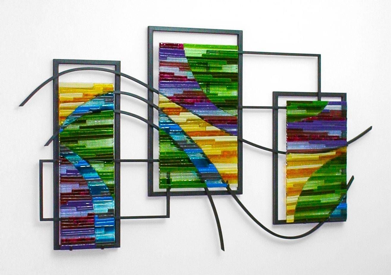 Custom Made Fused Glass And Metal Wall Artbonnie M (View 1 of 25)