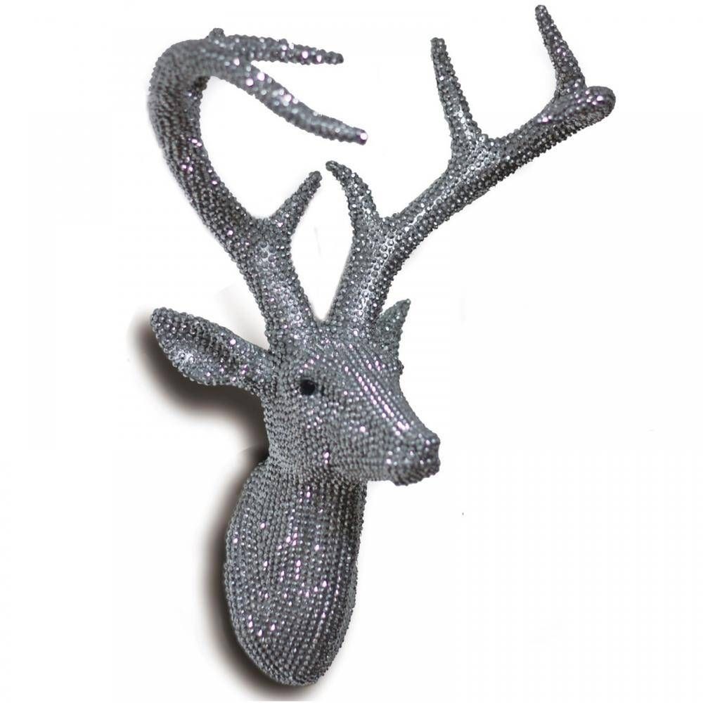 Diamante Diamond Wall Mounted Deer Stag Head Wall Art Hanging Inside Most Current Stag Head Wall Art (View 3 of 20)