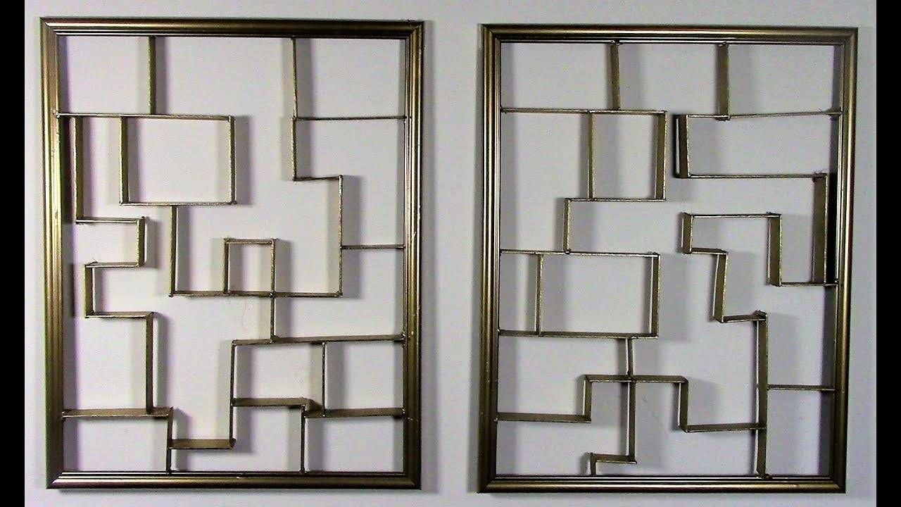 Diy Dollar Tree Bed Bath & Beyond Inspired Abstract Wall Art – Youtube With Most Popular Bed Bath And Beyond 3d Wall Art (View 10 of 20)