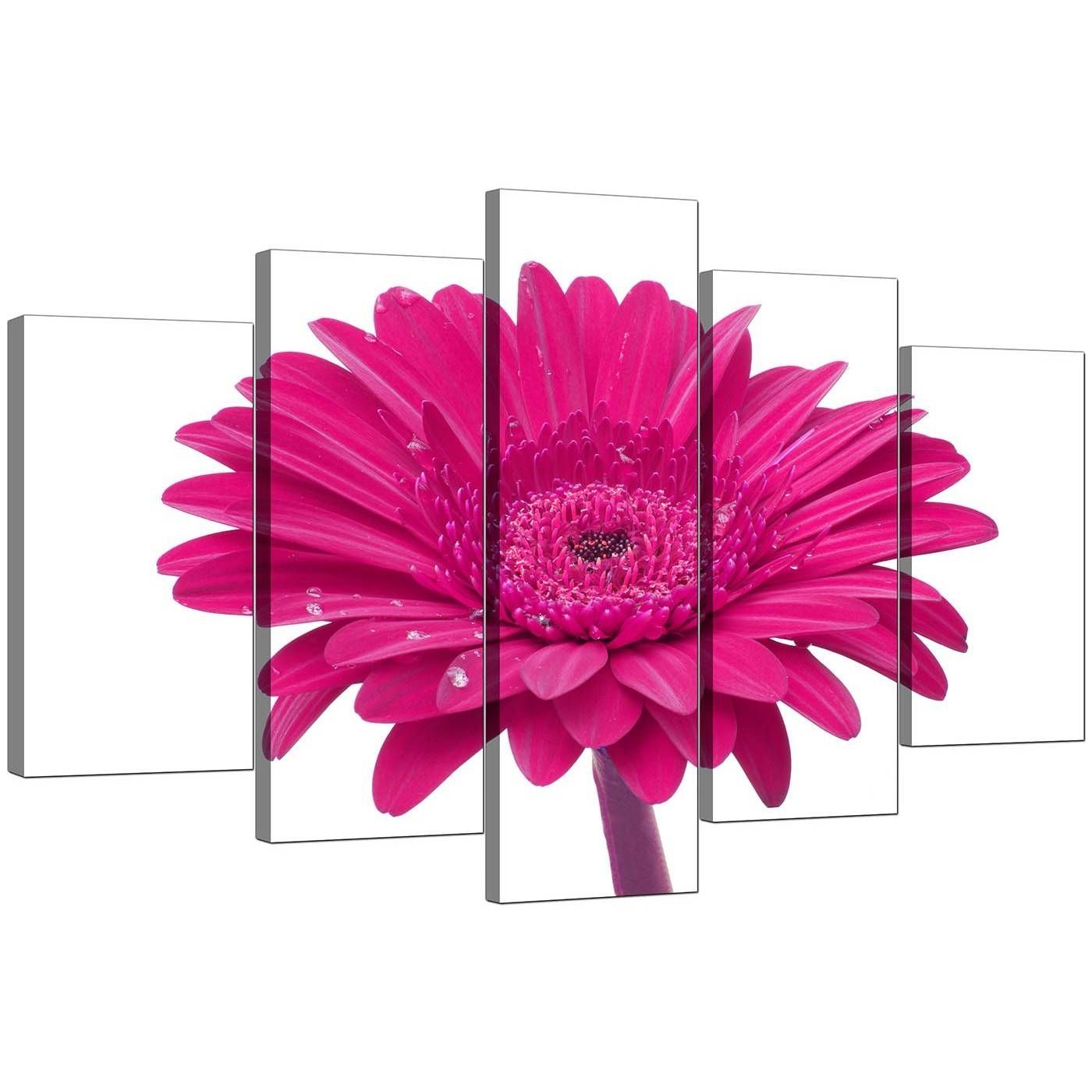 Extra Large Flower Canvas Wall Art 5 Piece In Pink Throughout 2017 Pink Flower Wall Art (View 2 of 20)