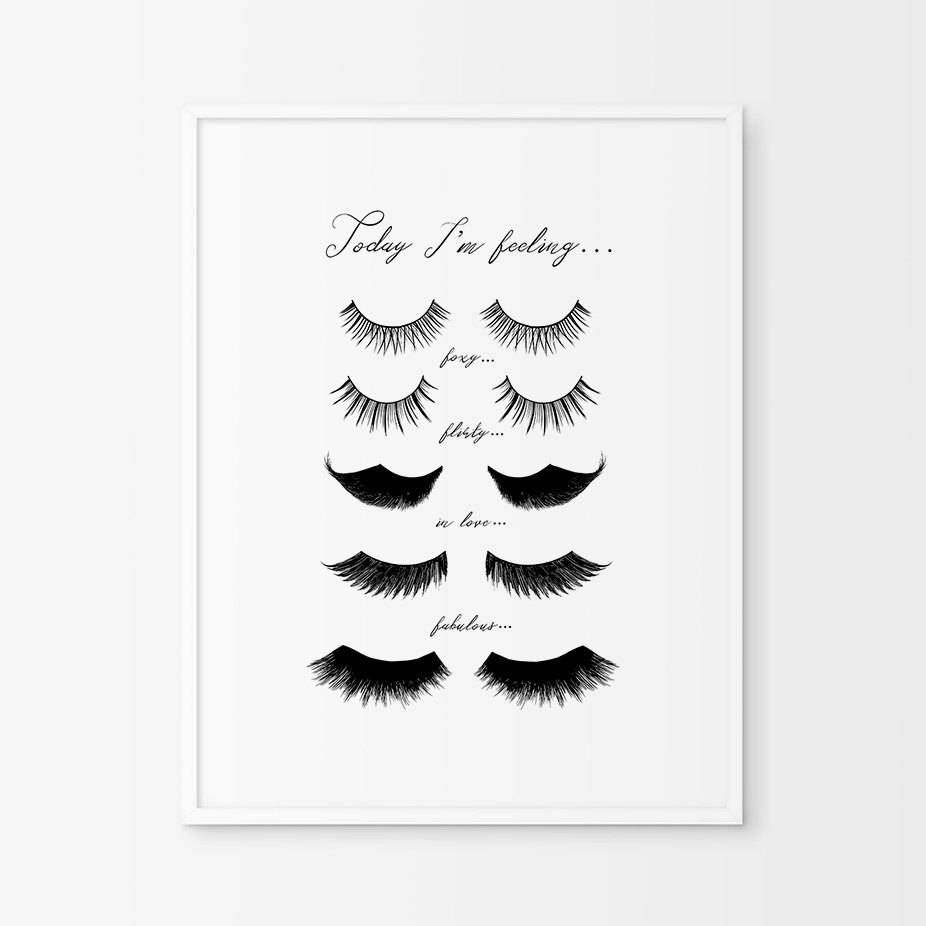 Eye Lashes Fashion Print Wall Decor Minimal Art Glamour With Most Up To Date Chanel Wall Decor (View 15 of 25)