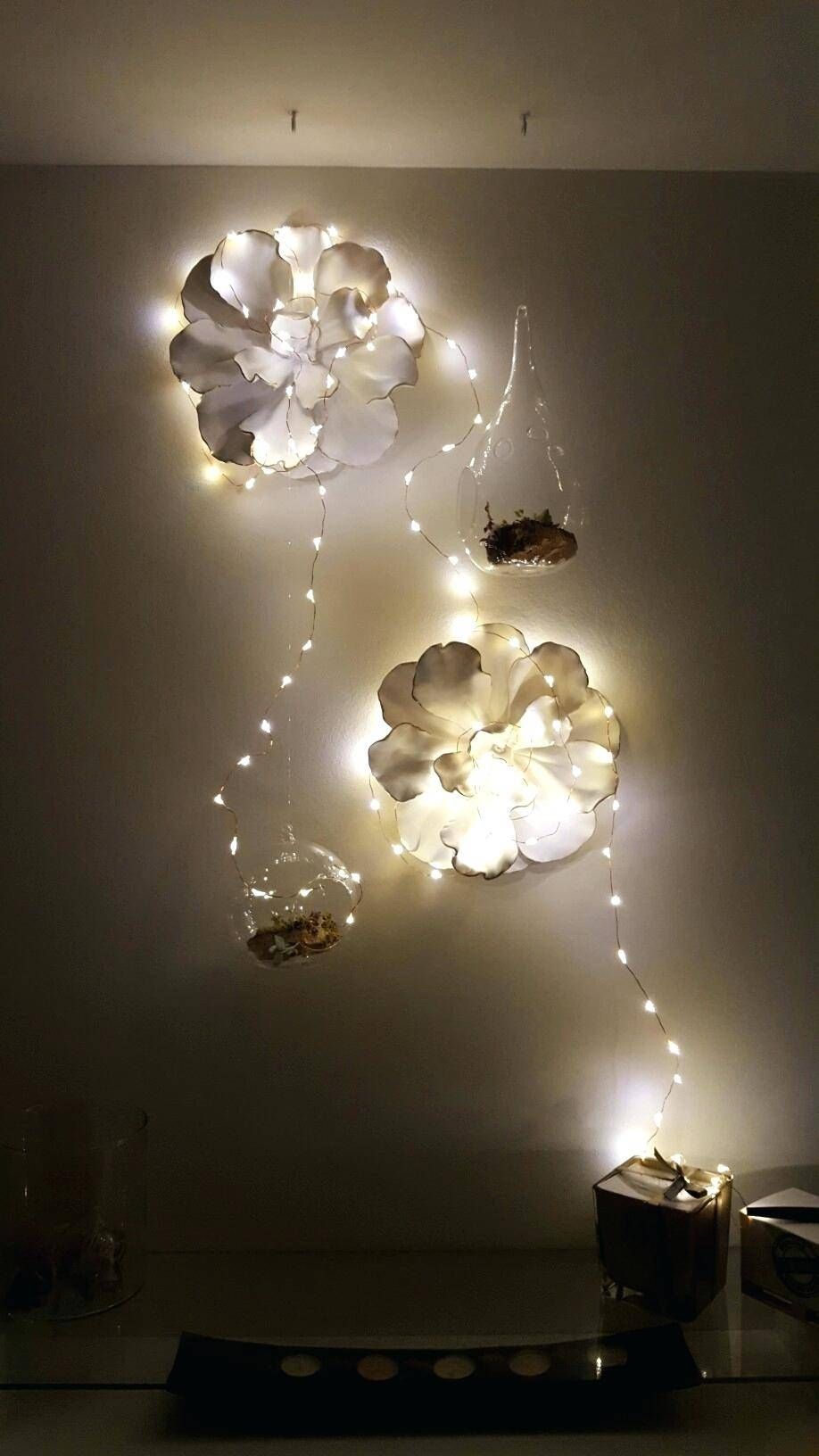Fairy Light Wall Art Best Bedroom Lights Ideas On Natural Wood With 2017 Wall Art With Lights (View 12 of 20)