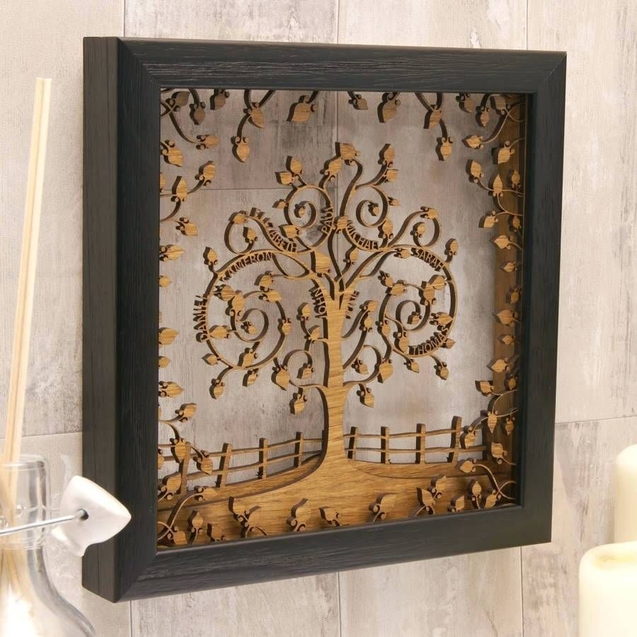 Family Tree Picture Frame Wall Art Tree Wall Decal Photo Frame With Latest 3d Tree Wall Art (View 10 of 15)