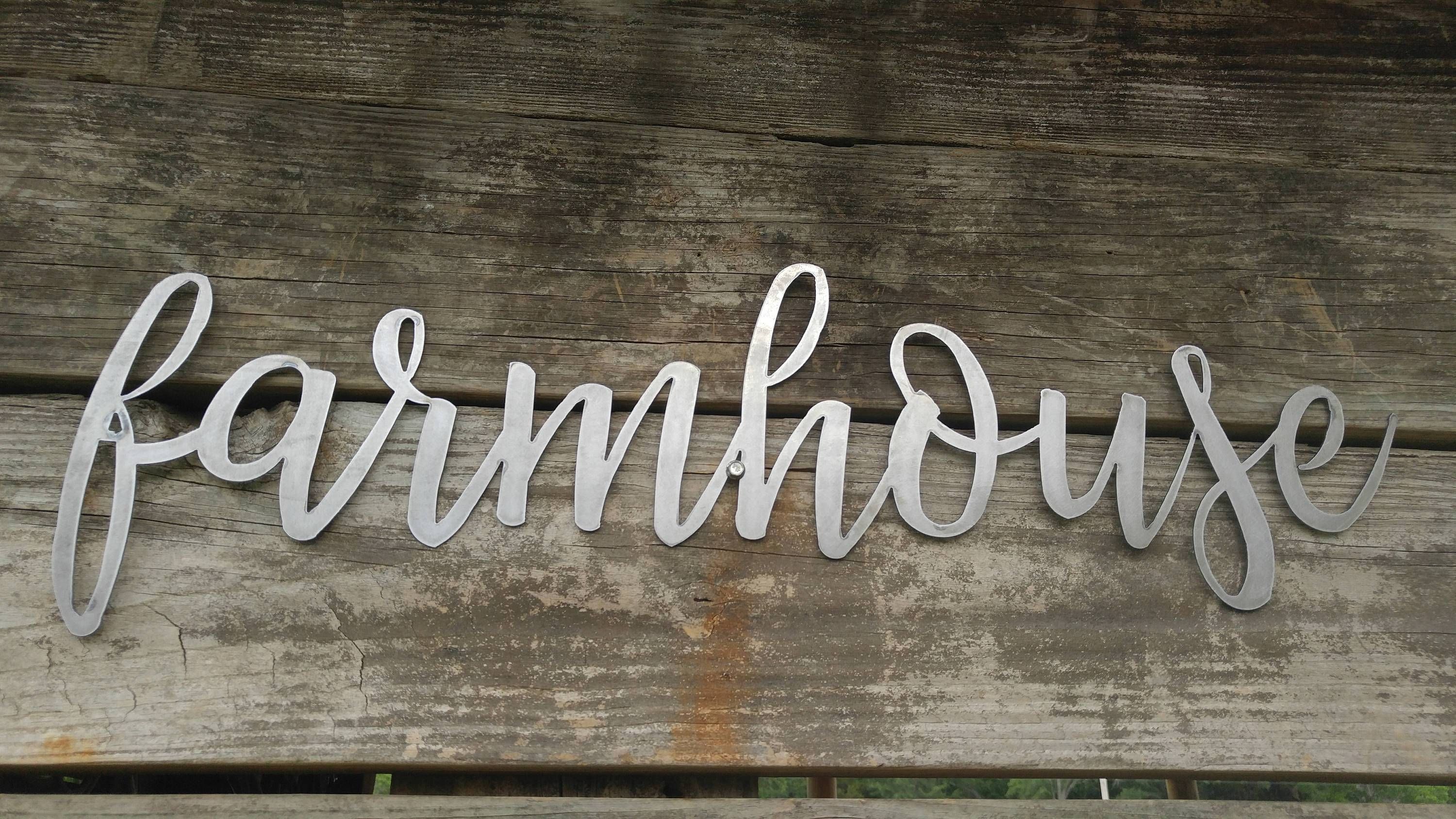 Farmhouse Metal Sign, Farmhouse Word Art, Metal Words, Rustic Wall Intended For 2017 Metal Word Wall Art (View 17 of 20)