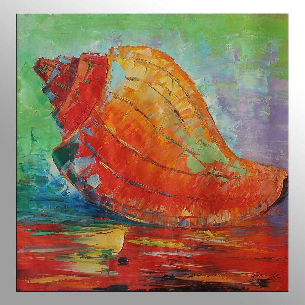 Fish Wall Art Painting Abstract Bedroom Decor Large Oil With Newest Oil Painting Wall Art On Canvas (View 16 of 20)