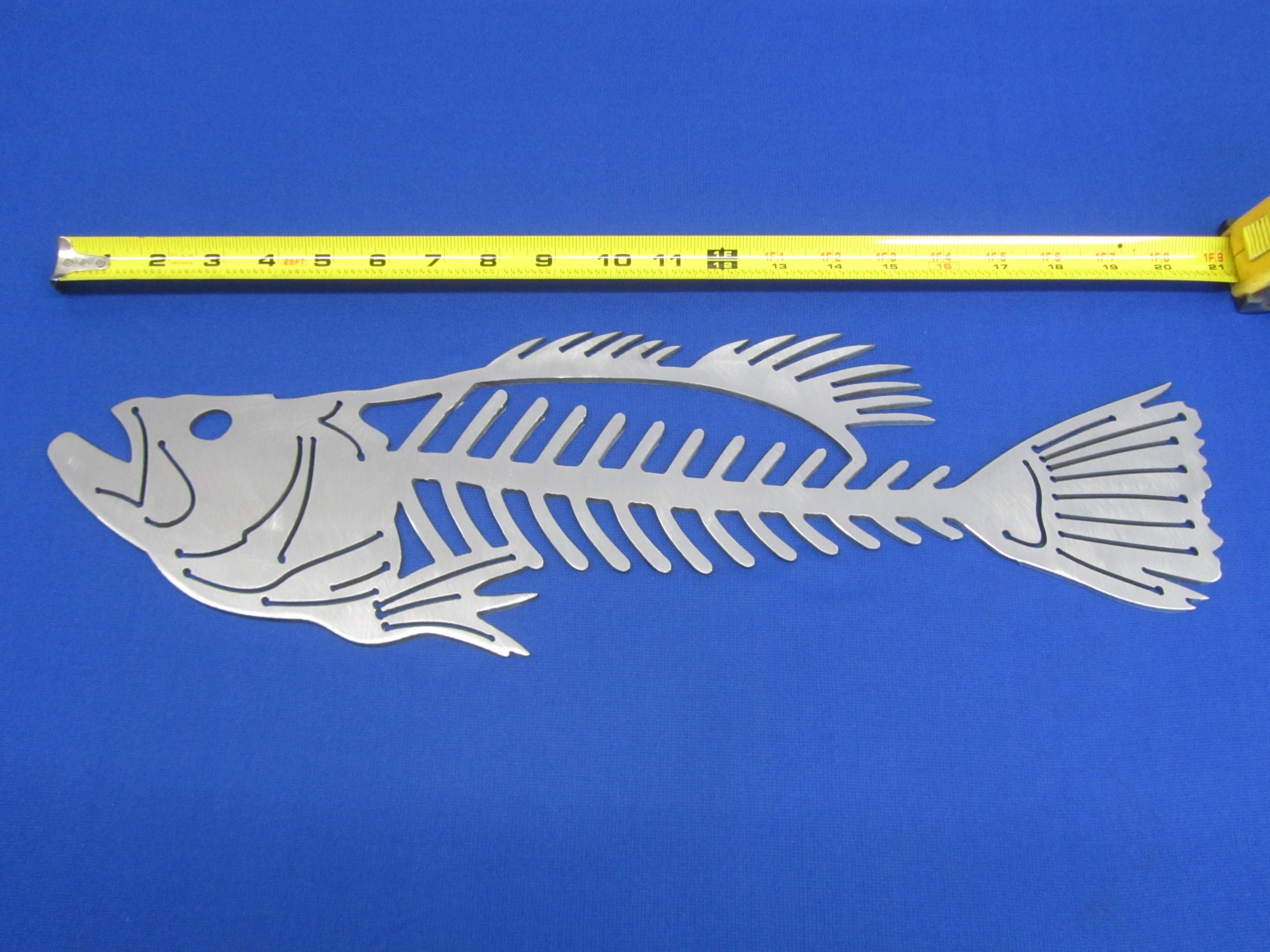 Fishing Fish Bone Wall Art Plasma Cut 20" X 6" X 10 Ga (View 10 of 20)
