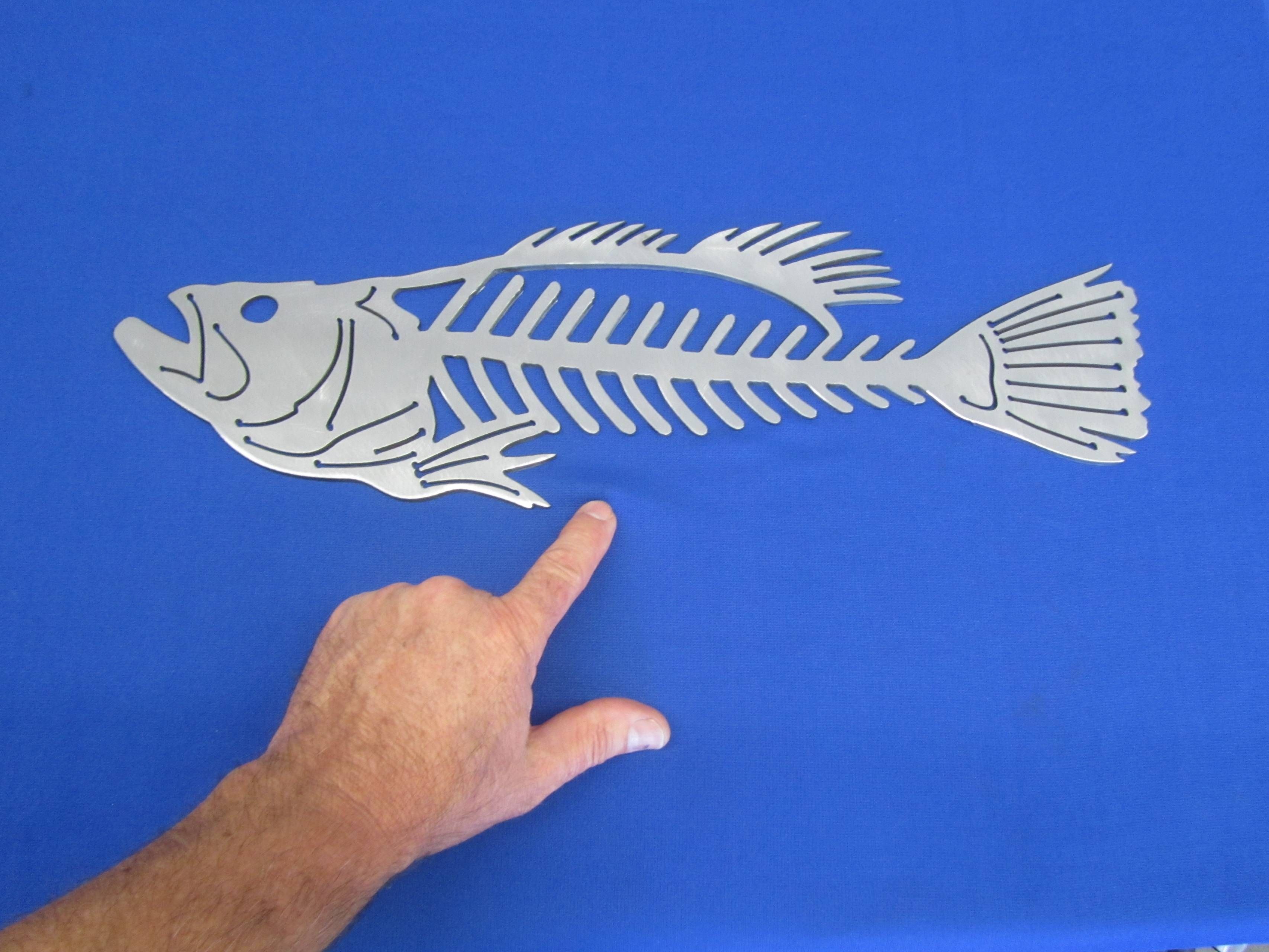 Fishing Fish Bone Wall Art Plasma Cut 20" X 6" X 10 Ga (View 4 of 20)