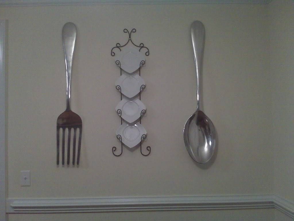 Giant Fork And Spoon Wall Hanging : Giant Fork And Spoon Wall For Most Popular Big Spoon And Fork Decors (View 8 of 25)