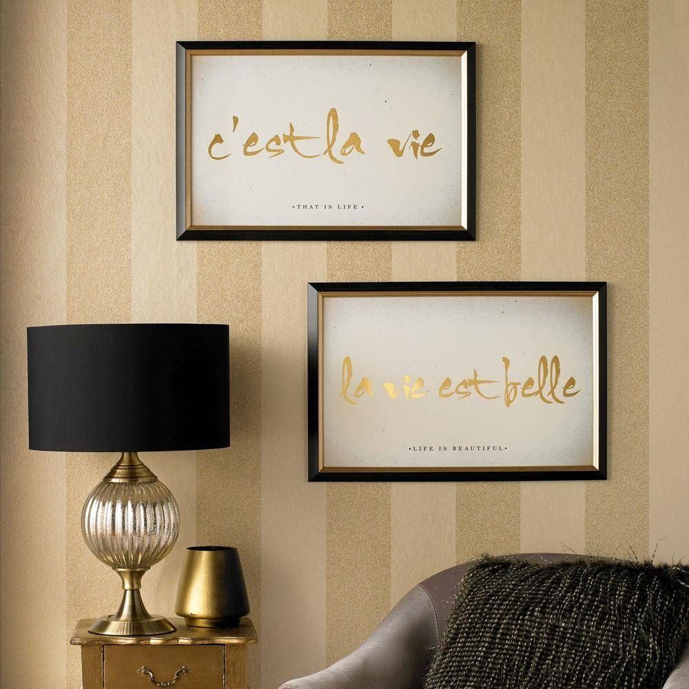 Graham And Brown 24 In. X 16 In. "c'est La Vie" Printed Framed Inside Newest Brown Framed Wall Art (Gallery 20 of 20)