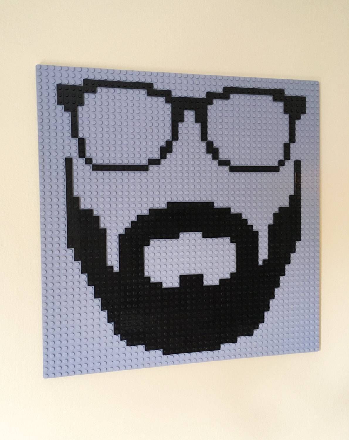 Hipster Lego® Wall Art Glasses Beard Dapper Hanging Picture Regarding 2018 Pixel Mosaic Wall Art (View 9 of 20)